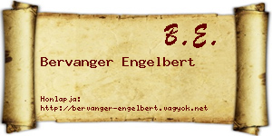 Bervanger Engelbert névjegykártya